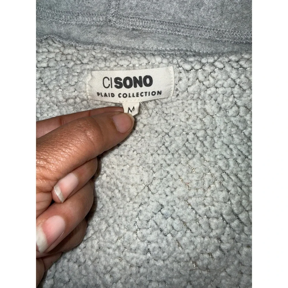 Yellow Plaid Sherpa Lined Hooded Flannel Jacket Zip Up‎ Layered Hoodie Shirt
